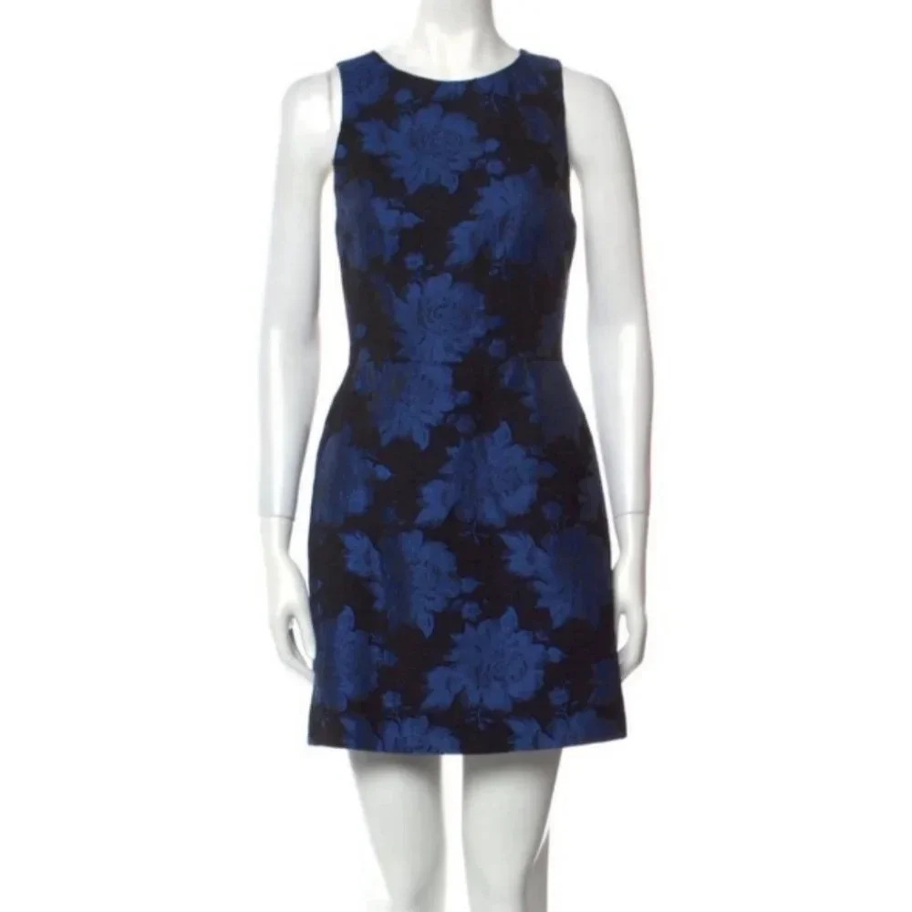 Alice + Olivia Navy and Royal Blue Floral Mini Dress